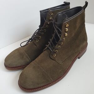 NWOB Shoe the Bear York suede lace-up boots, size 45/11.5-12 US, khaki